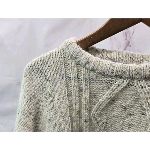 Port West Yachting Sweater Mens XL Cream Fisherman Wool Vtg Crew Neck Speckled - Picture 2 of 11